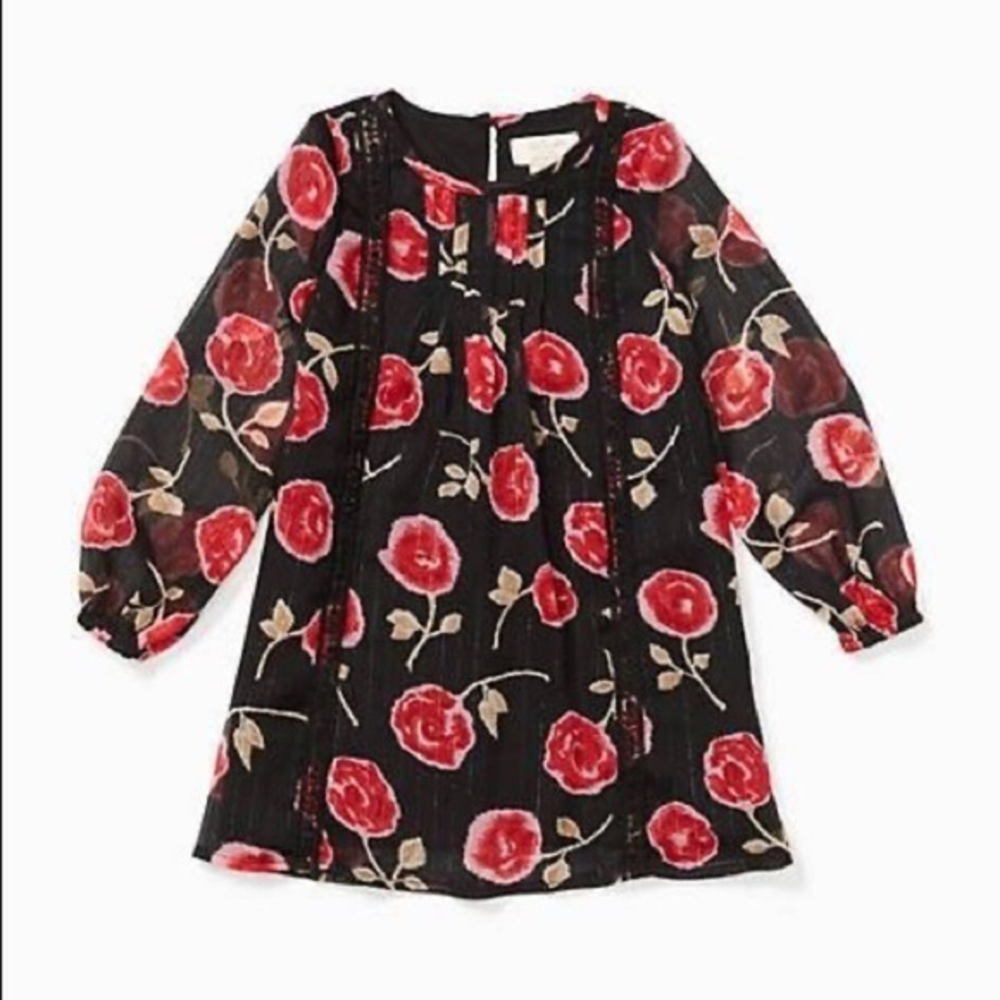Kate Spade Hazy Rose Metallic Long Sleeve Dress 10